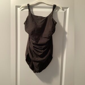 Miraclesuit Brown Ruched One Piece Swimsuit size 14